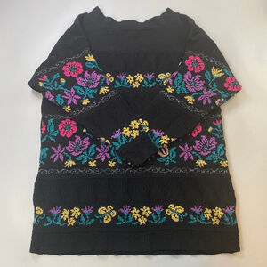 Vintage Black Floral Sweater Size 14 90s Jessica Mettalic Butterfly Knit Canada